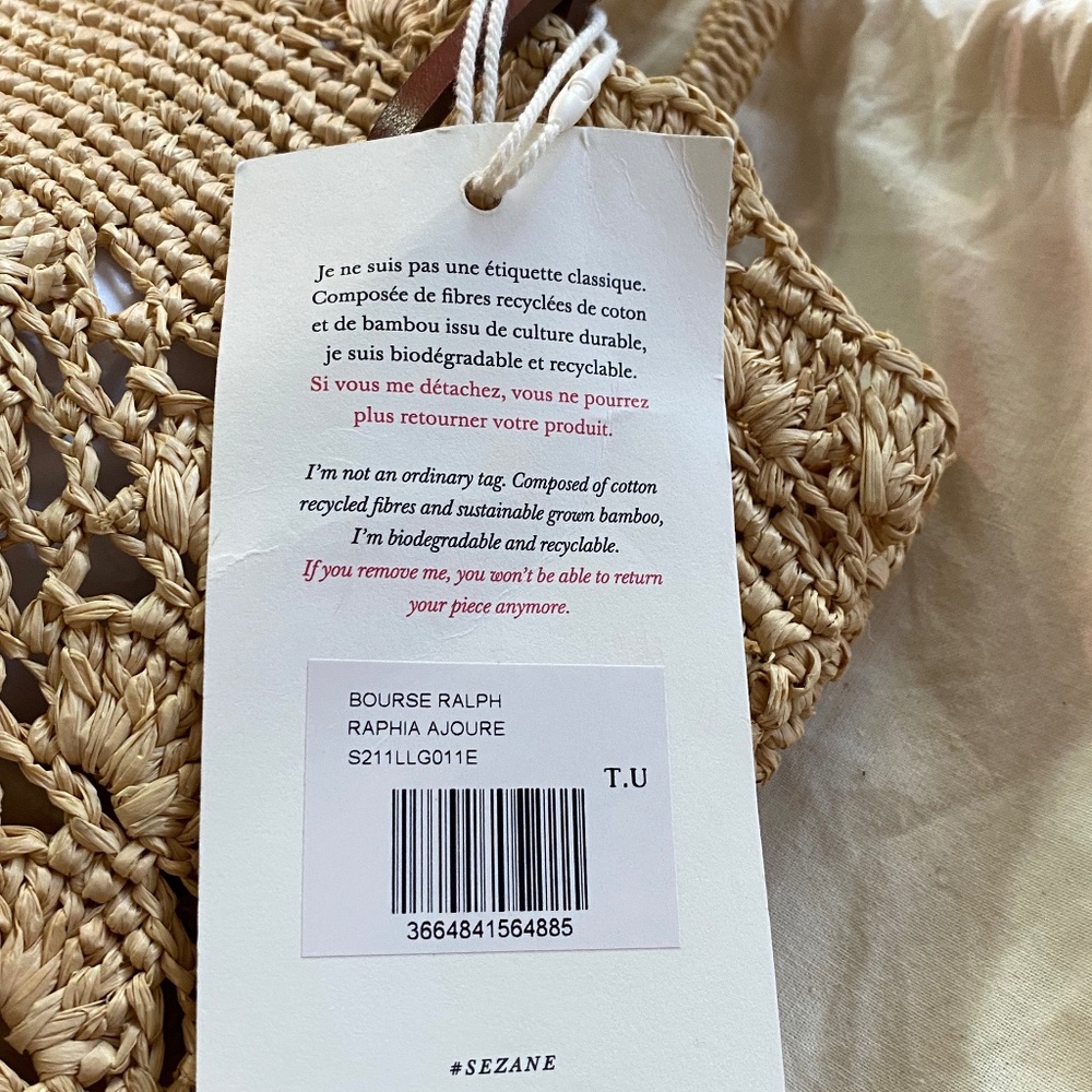 Sezane Ralph Raffia Bag NWT - Picture 3 of 10